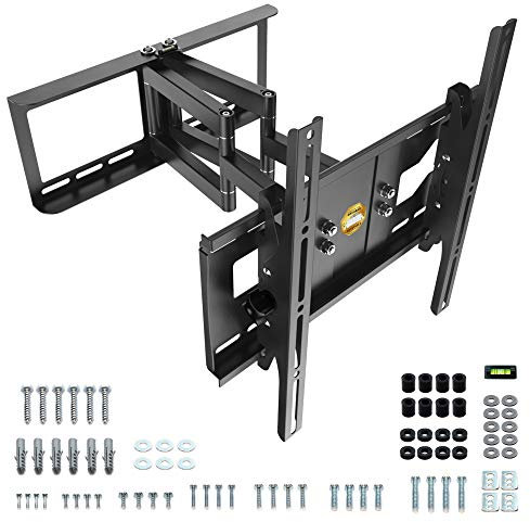 RICOO TV Wandhalterung Schwenkbar für 32-65 Zoll Fernseher Halterung Fernsehhalterung für Wand R48 Universal Schwenkarm Smart Flach OLED Curved Fernseh-Arm Neigbar bis 95 Kg & VESA 400 x 400