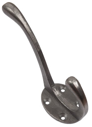 Bridewell Ironmongery 5 X Cast Iron Double Coat Hook Antique Iron New