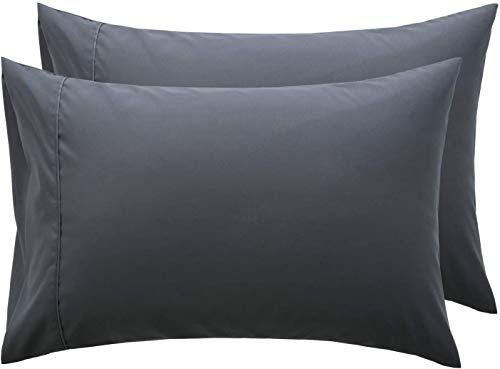 Rayyan Linen Black Pair of Pillowcases 100% Egyptian Cotton 200 Thread Counts, Pillow Cases 2 Pack