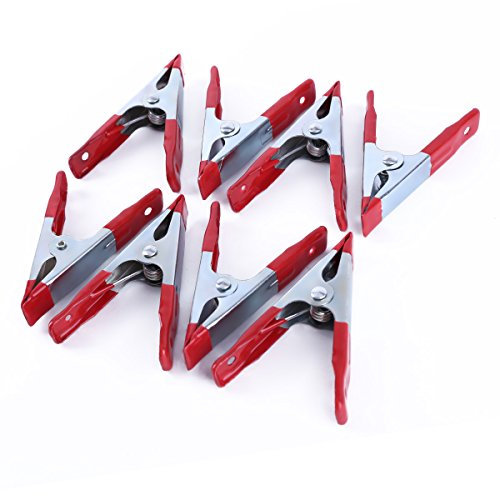 AKORD Strong Plastic Spring Clamps/Stall Clips Holder for Large Tarpaulin, Silver/Red, 8 x 4-Inch, Set of 8 Piece(8 x 4-Inch)
