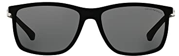 Emporio Armani Womens Ea4058 Sunglasses, Rubber Black/Grey Polarized, 58 Mm US