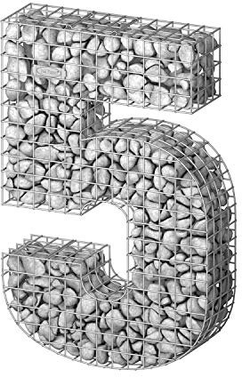 bellissa Gabionen-Ziffer 5-65x20x100 cm