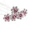 WedDecor 10pcs Pink Wedding Hair Pins with Crystal Rose Flower Design & Rhinestone Diamante Silver Plated Bridal Hair Clips Accessories for Women Wedding & Girls Bridesmaids Prom