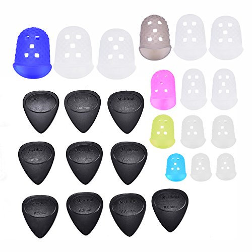 Tbest Gitarren Fingerschutz Fingerspitzen Fingertips Fingerschutzkappen Protectors,15 Silikagel Silikon Fingerschutz Silikon Finger Picks Plektrum Für Gitarren Bass Ukulele