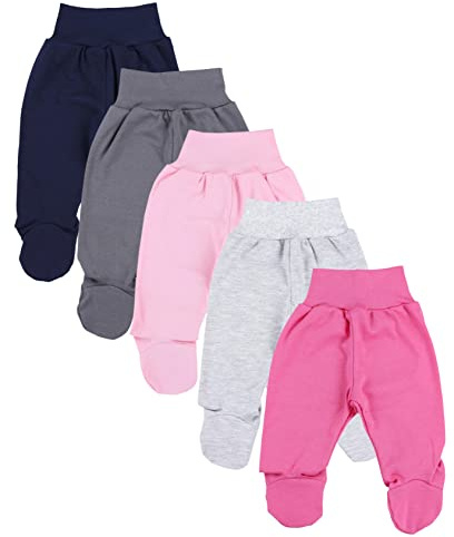 TupTam Baby Unisex Hose mit Fuß Bunte 5er Pack