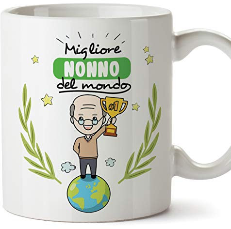 Mugffins Nonno Tazza/Mug - Migliore Nonno del Mondo - Idea Regalo Festa del papà/Tazza Miglior Nonno in Ceramica. 350 ml