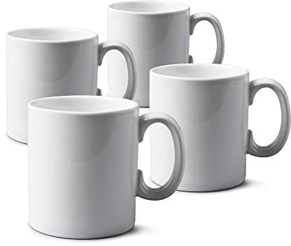 WM Bartleet & Sons 1750 TSET55 Traditional Set of 4 Porcelain Mugs/Cups (1pt/568ml) – White