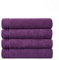 Lions Bath Towels - Set of 4 Bathroom Large Bath Sheets, 100% Luxury Cotton, 500 GSM 75X135CM, Highly Absorbent and Quick Dry Extra Large Bath Towel, Bathroom Accessory Set, Purple