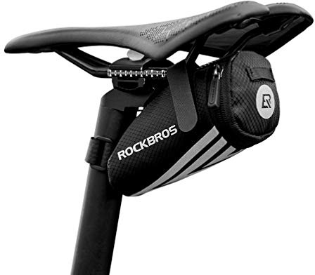 ROCKBROS Bike Saddle Bag Small Seat Bag Bicycle Bag Under Seat Bike Accessories Storage Pouch Ultralight Cycling Wedge Pack for Road Mountain MTB Foldable Bike