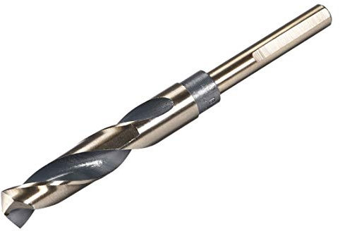 sourcing map Foret Hélicoïdal Mèche à Tige Réduite 16mm en Acier Haute Vitesse HSS 4341 avec 10mm Tige 1Pcs