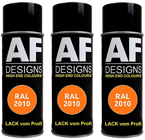 Alex Flittner Designs 3 Spraydosen RAL2010 SIGNALORANGE, glänzend | 3 Spraydosen RAL2010 SIGNALORANGE, glänzend – Ausführung und Lieferumfang gemäß gewählter Angebotsvariante
