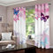 YLWMBB Vorhang Blickdicht mit Ösen 3D Rosa Schmetterling Verdunkelungsvorhang 2er Set Gardine Polyester für Schlafzimmer Kinderzimmer Wohnzimmer Dekoration 150x166cm
