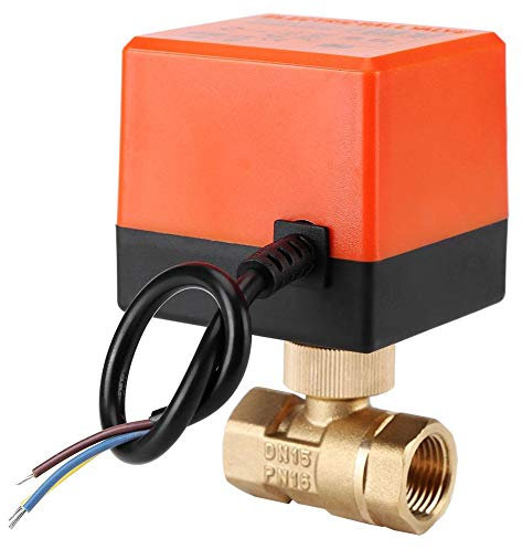 Elektrischer Kugelhahn, Schlagart AC 220V Messing Elektrischer Kugelhahn, 2-Wege 3-Draht, 1.6MPa Gewinde, DN15, DN25, kann in Klimaanlagen und Rohrleitungssystemen Verwendet Werden (DN15)