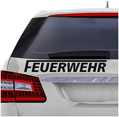 Finest Folia Autoaufkleber Feuerwehr Aufkleber für Auto Motorrad BootBus Kfz Zubehör Sticker Selbstklebend Löschen Bergen FS110 (Schwarz Matt, 40cm langes F)