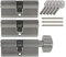 3x Tür Zylinder Schloss 80mm 40/40 mm gleichschliessend +5 Schlüssel Schliessanlage