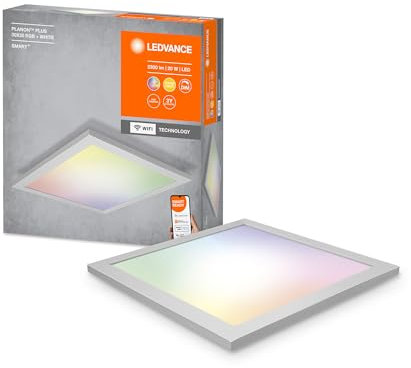 LEDVANCE Smarte LED Panel Leuchte mit WiFi Technologie für Innen, Lichtfarbe änderbar (3000-6500K), RGB Farben änderbar, 300mm x 300 mm, Kompatibel mit Google und Alexa, SMART+ PLANON PLUS MULTICOLOR