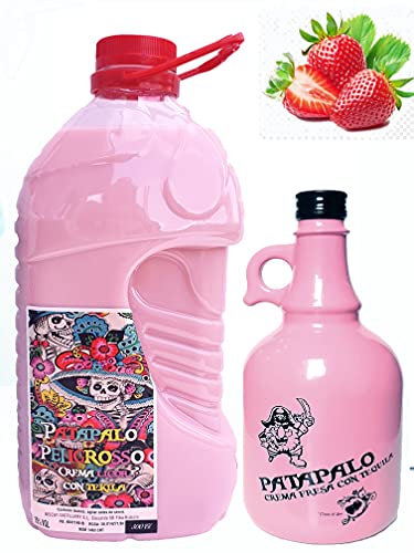PACK CREMA DE FRESA CON TEQUILA - GARRAFA 3L+ BOTELLA DE LITRO