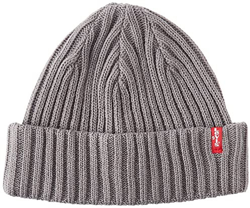 Levi's Herren Ribbed Beanie, Dark Grey, UN