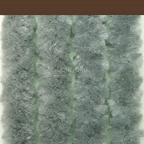 Tenda antimosche Moschiera Ciniglia Extra vellutata ø42 mm, Vari colori/misure, Porte esterne/interne, Divisori, Negozio, Camper ottima Schermatura 100% MADE in ITALY (120 x 230H cm, Argento)