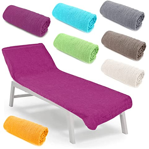 heimtexland ® Liegestuhlauflage Frottier Schonbezug Liege Strand Schwimmbad Sauna Hygiene Handtuch Frottee Typ772 Beere