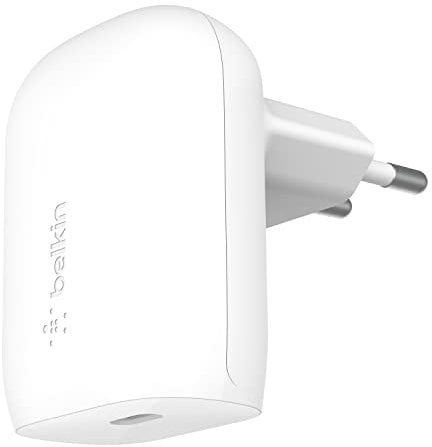 Belkin Chargeur Secteur USB-C 30 W, PPS, Power Delivery, Certification USB-If PD 3.0, chargeur rapide pour iPhone 16, iPhone 15, 14, 13, Samsung Galaxy S24, S23, iPad, AirPods, MacBook Air