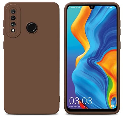 Cadorabo Hülle kompatibel mit Huawei P30 LITE Schutzhülle TPU Silikon Case Liquid Design mit Kameraschutz Slim Kratzfest Weiche Gummi mit Rundumschutz Case Hülle für Huawei P30 LITE in Braun