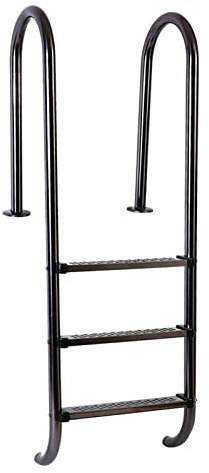 HOBIRD Escalera de Piscina, Pedal de Piscina sin Deslizamiento de Acero Inoxidable de 3 Pasos de 3 Pasos, escaleras de Piscina Negra para Interiores y Exteriores