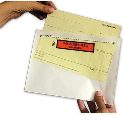 Pochette Porte Documents ci-inclus (X250) | Pochettes A5 (A4 plié en 2) | Transparente Autocollante | Expédition Colis, Palette, Carton | Facture - Bon de Livraison - CN23 Douane