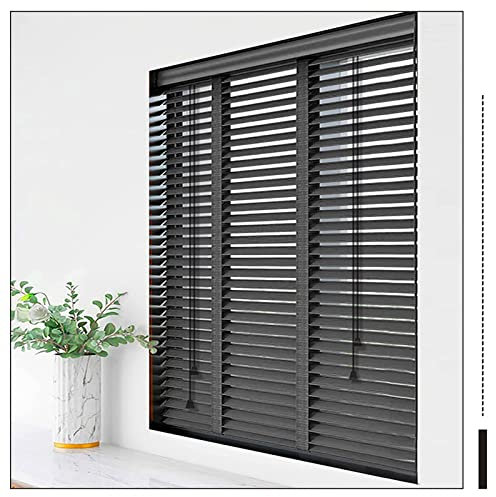 Xrdbfd Horizontal Blinds, Wooden Blackout Venetian Blinds, Privacy Roller Shades, Solid Wood Window Blinds, Black Venetian Blinds, 40-150cm Wide,WxH-50x120cm/20 * 47in