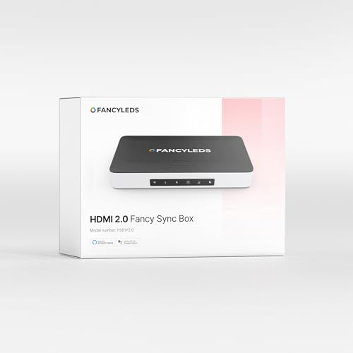Fancy Sync Box Ambient TV Hintergrundbeleuchtung Synchronisierungsbox HDMI 2.0 Alle TV-Größen Fancyled (142,2 cm bis 165,1 cm)
