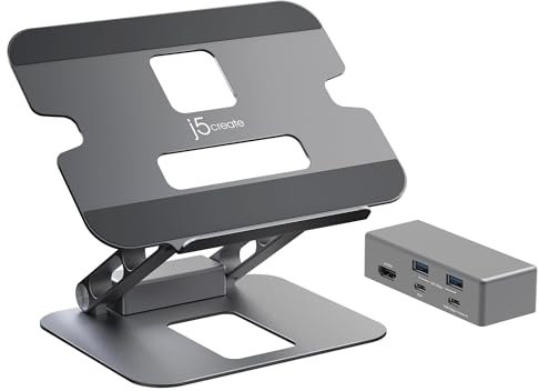 j5create JTS327-N Support pour Ordinateur Multi-Angle avec Dock 4K