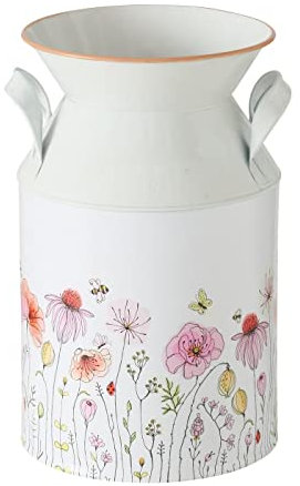 Milchkanne Babette Zink Höhe 21 cm weiß