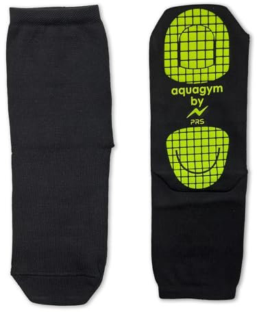 PRS Chaussettes Piscine Antidérapantes Aquagym Femme Enfant Chaussettes Homme – Chaussette Piscine Anti Verrue Hygiéniques Unisexe Noir (27-30)