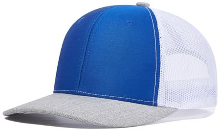 Quanhaigou Trucker Hat - Mesh Snap Back - Unisex Verstellbare Baseballkappe - Outdoor Hüte für Männer Frauen, Blau Grau Weiß, Einheitsgr��e
