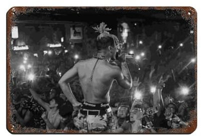 RIP Xxxtentacion Fight Zitat Rapper Sänger Star Poster Blechschild Vintage Metall Pub Club Cafe Bar Home Wandkunst Dekoration Poster Retro 20 x 30 cm