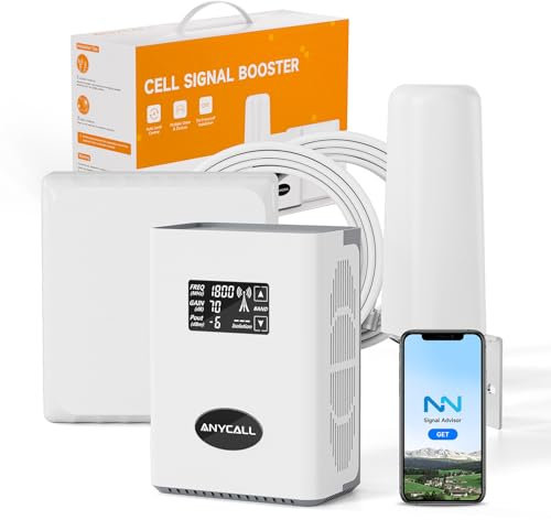 ANYCALL Amplificador Señal Movil para Hogar y Oficina 4G LTE 3G gsm Repetidor Señal Movil Compatible con Movistar Vodafone Orange Yoigo y más en Banda 1, 3, 7 y 8, con Antena Omnidireccional