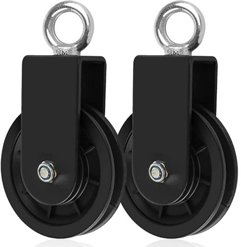 Seilrolle mit U Haltebügel, 360° Kabel Pulley, 2PCS Block Umlenkrollen,für Schaukelzubehör, Seilzug Fitness, Seilzug Fitness