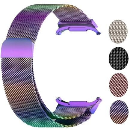 Armband für Samsung Galaxy Watch7 Ultra 47mm Metall Band Mesh Loop mit Magneteverschluss one click Magnetisch Ersatzarmband Einstellbar Uhrenarmband (Bunt)