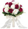 OZLIYY Bouquet de roses artificielles naturelles avec ruban de satin de soie rose blanc champagne demoiselle d'honneur fête de mariée, Rouge bordeaux/blanc, taille unique