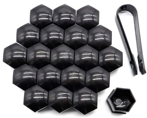 XUKEY 20 Stück Radschraubenkappen 19 MM Universal Radmutterkappen, Kunststoff Kappen Abdeckungen Abdeckkappen für Schrauben, Sechseckige Reifenmutternabdeckungen mit Entfernungswerkzeugsatz (19 mm)