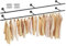 GUOHNHE Kleiderständer für Wand, Garderobenstange Wandmontage, Kleidergestell Garderobenhalter, DIY Garderoben System, Decken-Montage, Kleider-Stangen aus Metall, 211 cm, 2 Set, Schwarz, SG211B-2