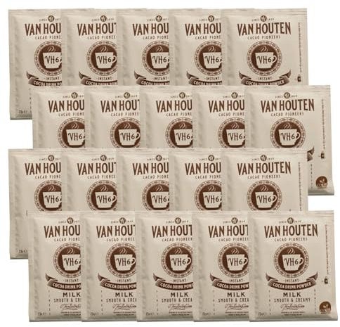 V. HOUTEN | 20 Dosettes Individuelles de Chocolat au lait VH6 | Sticks individuels 23g de poudre lactée pour des pauses gourmandes
