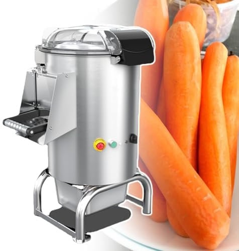 HCAUYNN 5Kg/12L Electric Peeler For Fruits And Vegetables,Stainless Steel Carrot Peeler Machine,Button Control,Removable Peeling Turntable,110V