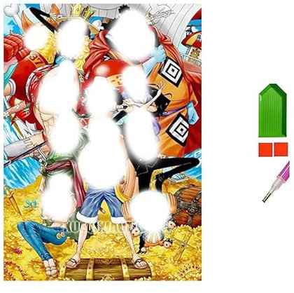 YKMBFEQC One-Piec Pintura de diamantes 5D para niños, regalos creativos de anime japonés para niñas, juego de manualidades de diamantes para casa, salón, pared, dormitorio, 30 x 40 cm