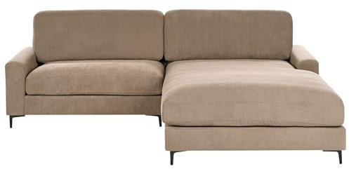 Beliani Sofa Stoff braun linksseitig für 3 Personen L-Form modern Maloy