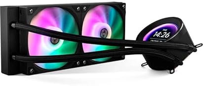 VoltShine Kit di raffreddamento a liquido 240 LCD nero, con display LCD, ideale per migliorare le prestazioni termiche su PC gaming e workstation.