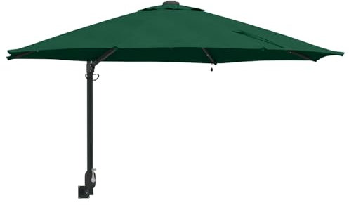 vidaXL Parasol de Jardin Vert et Noir 248 x 248 x 148 cm, Parasol Rond Moderne, résistant aux UV, à l'eau, pour Le Jardin et la terrasse, Ombre Outdoor, Protection Solaire