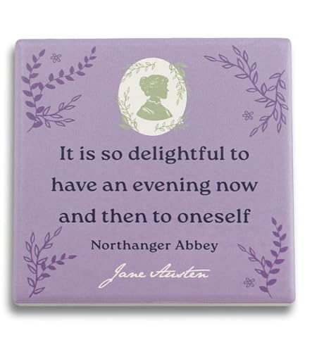 Half Moon Bay Jane Austen Coaster Single Ceramic - Jane Austen | Cork Backed Coaster | Tableware | Drink Coasters | Home Decor | Official Licensed Merchandise