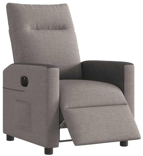 Qnhdfrt Fabric Electric Recliner Chair with 135° Recline, Taupe