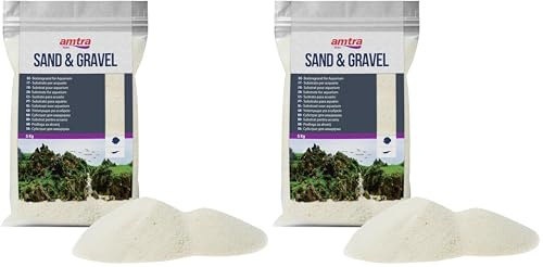 Amtra Fine White Sand for Aquariums 0.1-0.3 mm, 5 kg (Pack of 2)